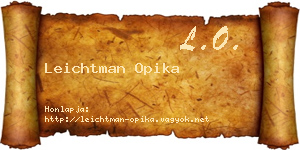 Leichtman Opika névjegykártya